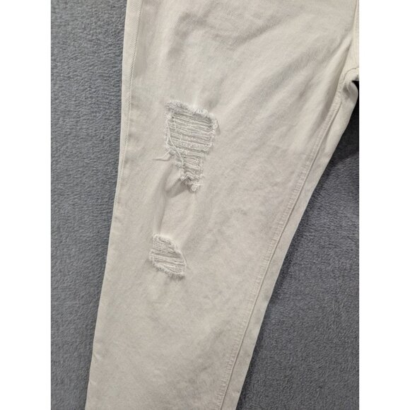 Lucky Brand Jeans Womens Size 12 White Distressed Raw Hem Sienna Silm Boyfriend - Picture 4 of 16
